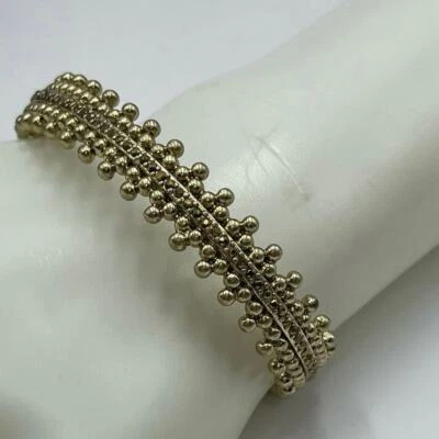 Brazalete Brazalete Fino Tono Dorado Piedras Gris Semipreciosas Marca LuckyBollywood Foto 1 de 4