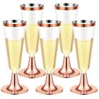 1X(Plastic Champagne Reusable Stemmed Party Wine Cups for Party Cocktail