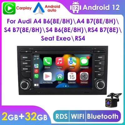 For Audi A4 B6 (8E/8H) 2000-2006 Android 12 Carplay Car Stereo Radio GPS +Camera - Image 1 of 4