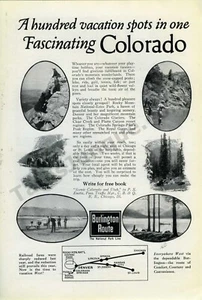 1923 Burlington Route Colorado Travel Tourism Anuncio impreso Más de 100 años (3272) - Imagen 1 de 1