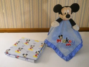 Disney Baby Mickey Mouse receiving blanket & security blanket Lot of 2 AAU - Picture 1 of 4