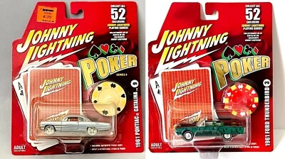 Johnny Lightning Lot of  2:  1961 Ford Thunderbird and Pontiac Catalina  Poker Foto 1 de 4