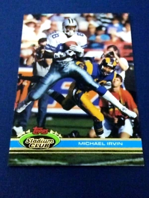 1991 Topps Stadium Club Football Michael Irvin #37 HOF Set Break NM-MT - Image 1 of 2