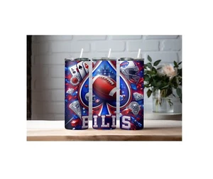 Buffalo Bills NFL Sublimation Skinny Tumbler 20oz Stainless Steel - Picture 1 of 3