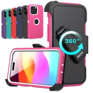 Für iPhone 15 14 13 Pro Max 12 11 XR stoßfeste robuste Ständer Hülle/Gürtelclip - Bild 1 von 26
