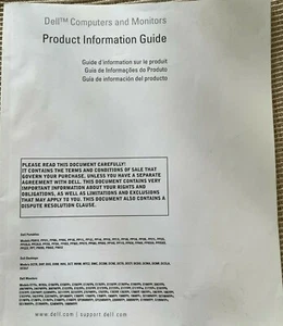 Dell Computers And Monitors Product Information Guides 2005-2007 No Disk - Picture 1 of 1