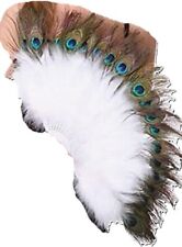 Zucker Feather - Marabou Fan - White & Peacock