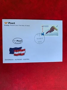 AUSTRIA 2000 FDC SPORTS ALPINE SKIING SKIER ST ANTON AM ARLBERG 2001 - Picture 1 of 1