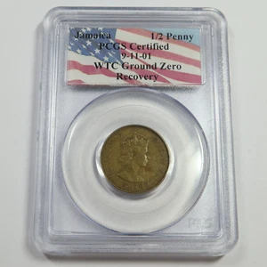 1964 PCGS Jamaica - 1/2 Penny 9-11-01 WRC Ground Zero Recovery Coin #53969A - Picture 1 of 4
