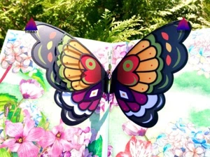 3D Pop Up Greeting Card Butterflies Flower Floral Birthday Thank You Mother Mom - Picture 1 of 9