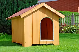 Cuccia in legno da esterno per cani di piccola taglia, spessore pareti 16mm - Foto 1 di 5