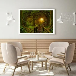 Bridge in Deep Forest Photograph Print Premium Poster High Quality choose sizes - Picture 1 of 2