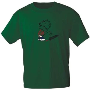 T-Shirt mit Print - Pinkelmännchen gegen Drohnen - 85174 dunkelgrün Gr. S-2XL - Bild 1 von 2
