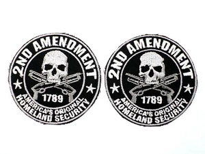 2-pc. 2nd Amendment America's Original Homeland Security 3" Embroidered Patch - Picture 1 of 4