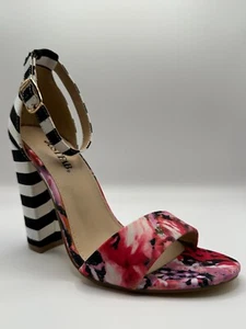Beautiful Striped/Floral High Heels - Picture 1 of 12