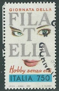 1992 ITALIA USATO GIORNATA FILATELIA AUTOADESIVO CON ANNULLO PRIMO GIORNO - F3 - Picture 1 of 1