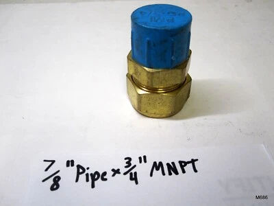 Parker 68CA-14-12 Brass Compression Male Connector 7/8" Tube OD x 3/4-14 NPTF - Image 1 of 3
