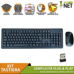Kit Tastiera Mouse Wireless wifi per PC Computer Desktop Plug e Play con Numeri - Imagen 1 de 6