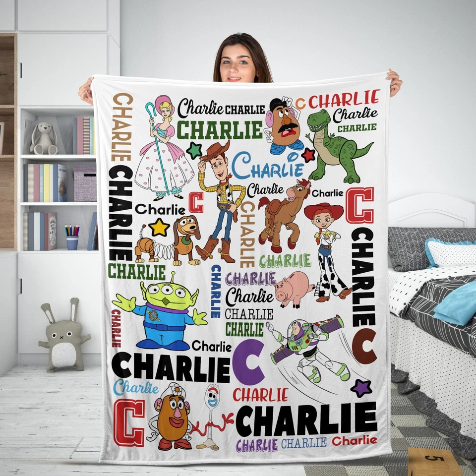 Manta polar de felpa personalizada Disney Toy Story, nombre personalizado manta Disney Foto 1 de 4