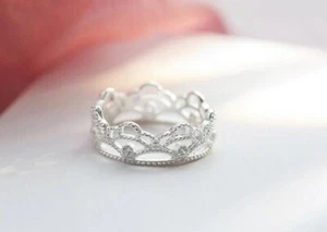 Anillo Corona Princesa Enchapado en Plata Esterlina 925 - Fortalece tu Corona - Imagen 1 de 17