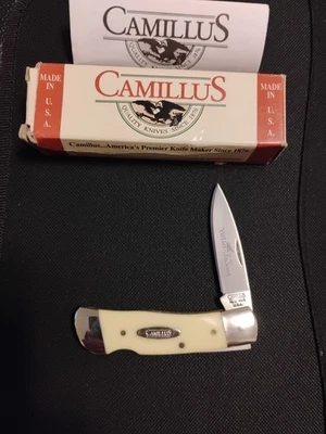 Vintage Camillus NY USA 715Y Yello Jaket Cuchillo de bolsillo de una sola hoja con bloqueo trasero Nuevo Foto 1 de 4
