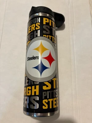 Vaso Pittsburgh Steelers frasco de vacío de acero inoxidable 22 oz diseño de envoltura completa Foto 1 de 4