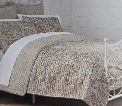 Edredón reversible Simply Shabby Chic Twin beige flores florales amarillo marrón verde Foto 1 de 4