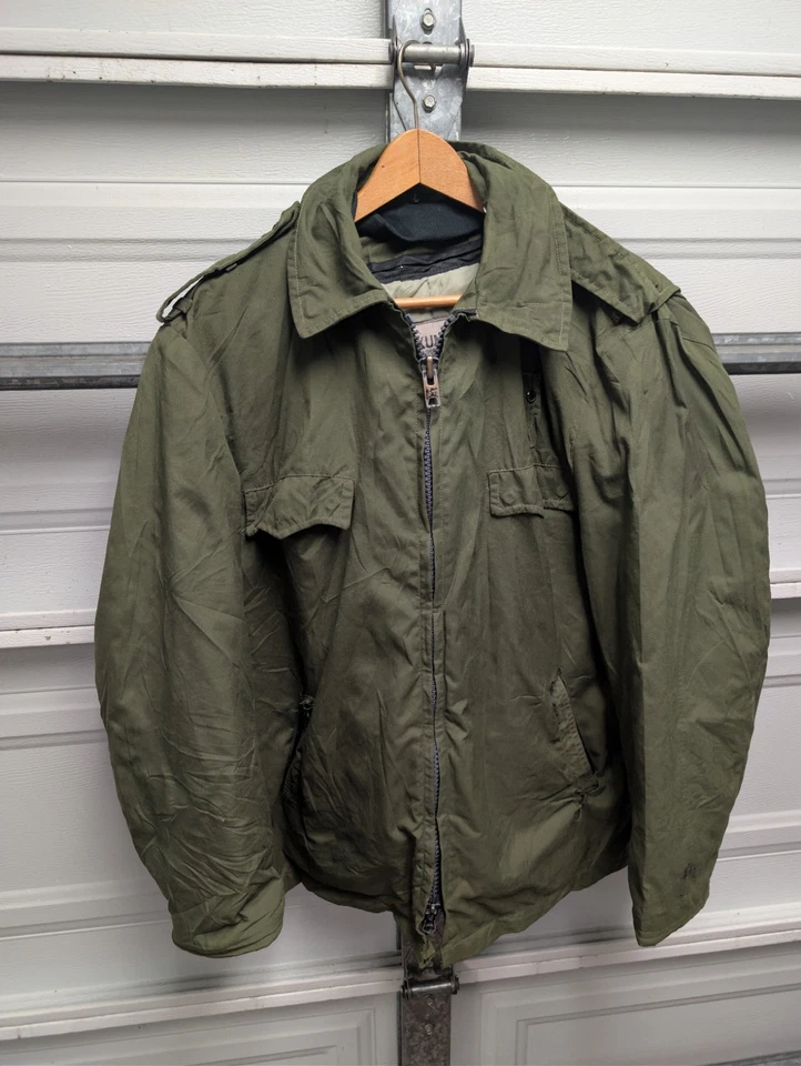 Винтажный 60-х годов США униформа зеленый коготь молнии всепогодная куртка размер 44R - Изображение 1 из 4