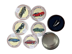 Jaguar 6 runde Untersetzer mit Oldtimern Atlas Edition Blech Sammlerstück - Bild 1 von 2