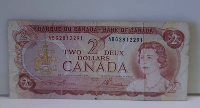 1974 Canada $2 Banknote ABG 2812291 Fine Small Tears - Image 1 of 2