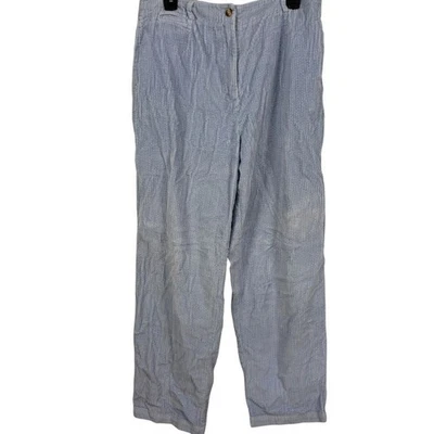 Pantalones de tiro alto Talbots para mujer ancho ballena azul claro pana 100 % algodón talla 14 Foto 1 de 4