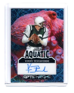 2025 Leaf Optichrome Football Aquatic Vinny Testaverde Auto 1/1 - Picture 1 of 2