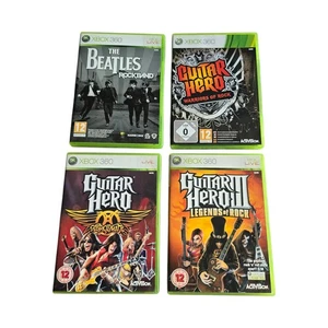 Guitar Hero Xbox 360 Game Bundle X4 Beatles, Warriors, Aerosmith, Legends - INFO - Imagen 1 de 14
