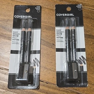 Lote De 2 Lápices Covergirl Fácil Breezy Relleno De Cejas + Define 500 NEGRO - Imagen 1 de 10