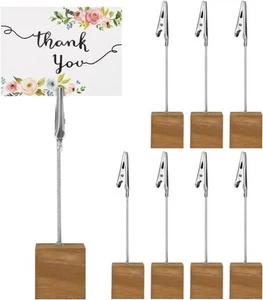 8 Stück Holz Memo Clips Halter mit einzigartigem Holzsockel - Bild 1 von 7