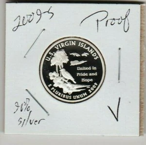 U S Virgin Islands 2009 S Quarter Dollar SILVER Proof United in Pri Beach Palm A - Picture 1 of 3
