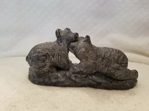 Soapstone Sculpture of Two Bear Cubs 6'x 2' - Picture 1 of 6
