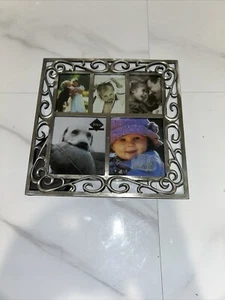 Metal Cast Lace Picture Frame Tabletop Holds 5 Pictures - Picture 1 of 5
