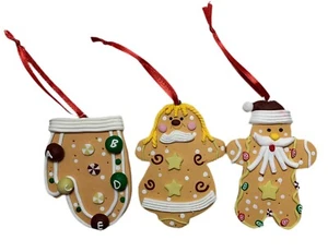 Lot of 3 Gingerbread Cookie Christmas Tree Ornaments - Picture 1 of 3