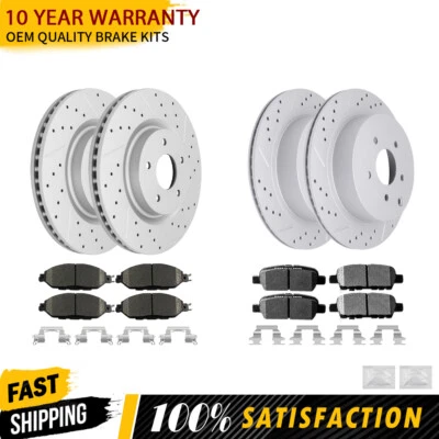 For Infiniti JX35 QX60 2013 2014 -2018 2019 Front Rear Brake Rotors Ceramic Pads - Image 1 of 4