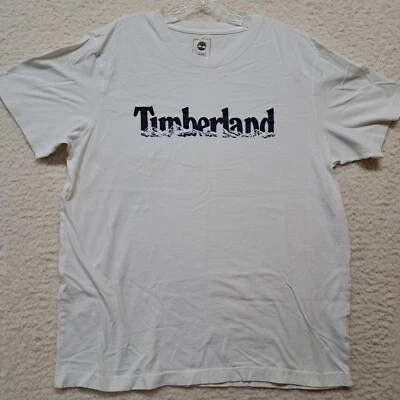 Timberland White Logo Crew Neck Short Sleeve Organic Cotton T-Shirt Men's XL - Image 1 of 4