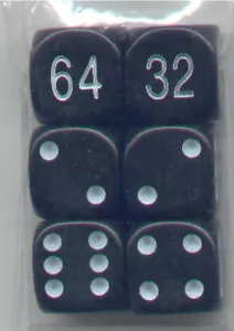 NEW Dice Set of 6 D6 (16mm) - Backgammon Opaque Bllack - Picture 1 of 1