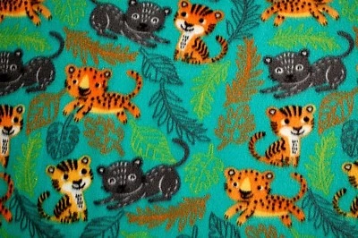 POR NUEVO BEBÉ DORADO Y GRIS BENGALA TIGRE JUNGLA GATOS TELA POLAR 1 YD 60x36" Foto 1 de 3