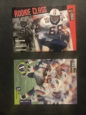 1996 Collectors Choice Tedy Bruschi Rookie #37 And Updated Card #U43. Patriots - Image 1 of 2