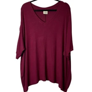 Laurie Felt Los Angeles Fuse Modal Oversized Ribbed Knit Pullover Top XS/S - Picture 1 of 11