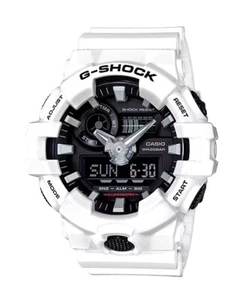Casio G-SHOCK GA700-7A Men's XL Ana-Digi 3D Super Illuminator White Black Watch - Picture 1 of 2
