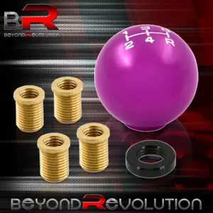 Universal M10X1.25 5SPD Ball Shift Shifter Knob Lever M8 M10 M12 Gear Box Purple - Picture 1 of 3