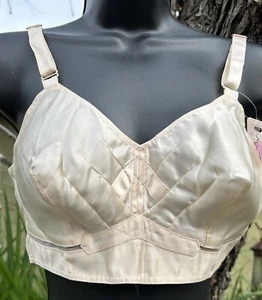 What Katie Did 40er 34D Elfenbein Satin Kugel BH Repro Vintage CC09/L6036 - Neu mit Etikett - Bild 1 von 6