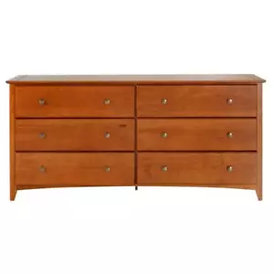 Camaflexi Dressers 31.25"Hx59"Wx19.25"D Shaker Style 6-Drawer Solid Wood Cherry - Picture 1 of 3