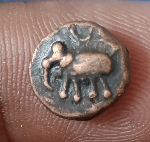 Ancient india copper coin of Vijaynagar Andhra fadatory elephant variety rare Cover